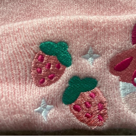 Pink Strawberry Cow Beanie - Picture 2 of 5